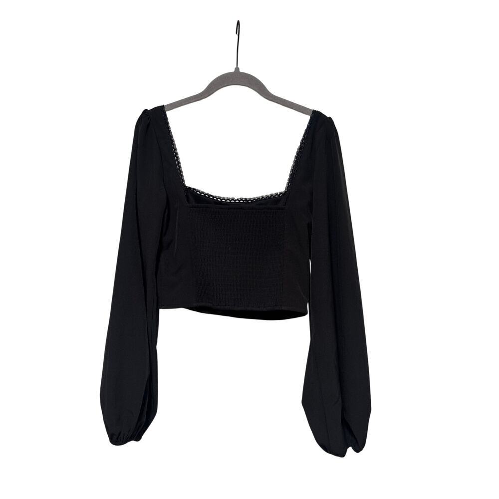 L.A. Hearts Black Long Sleeve Square Neck Top S - Picture 7 of 8